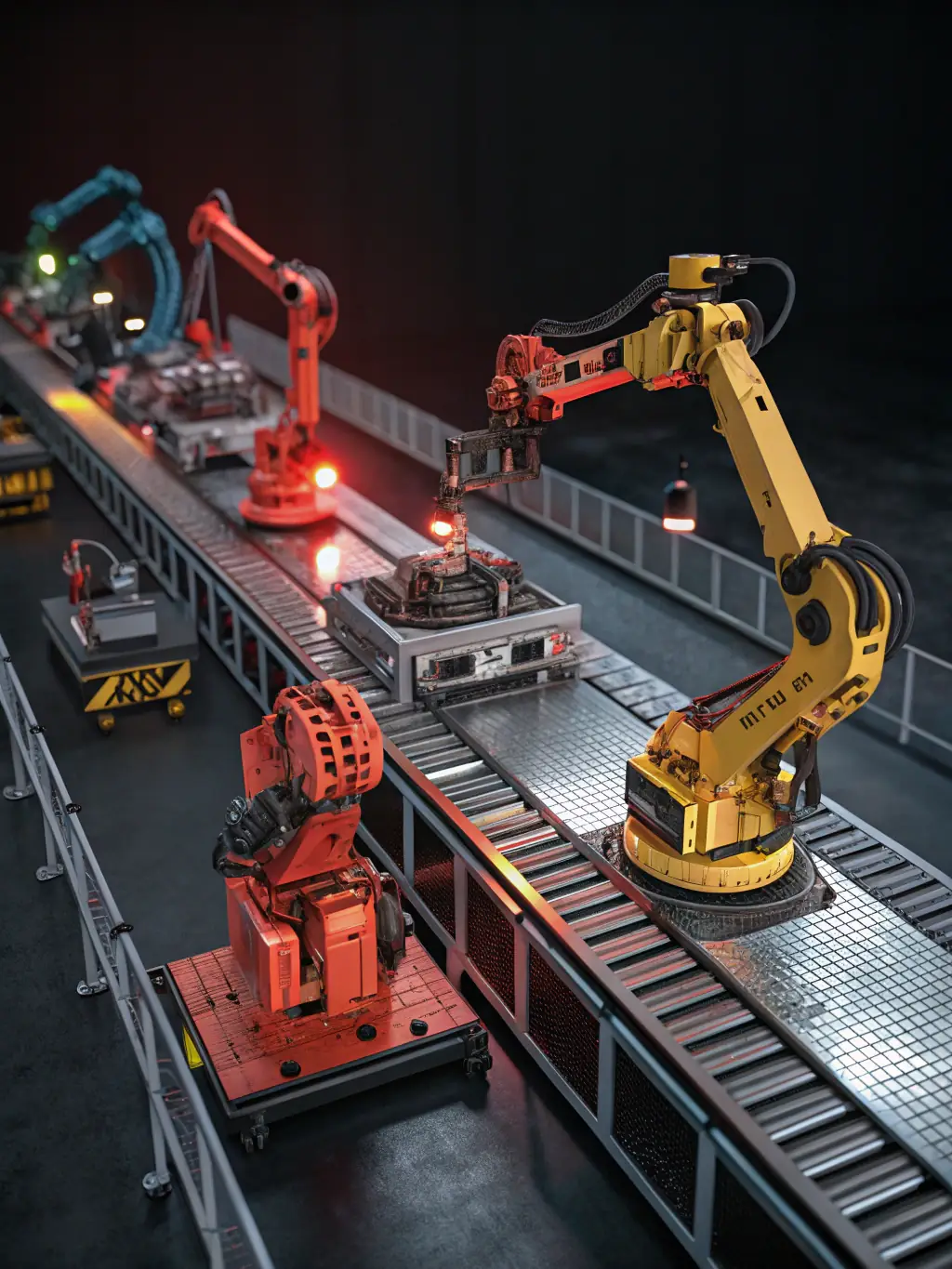 A close-up shot of a robotic arm demonstrating advanced manufacturing techniques at a robotics conference in Birmingham.